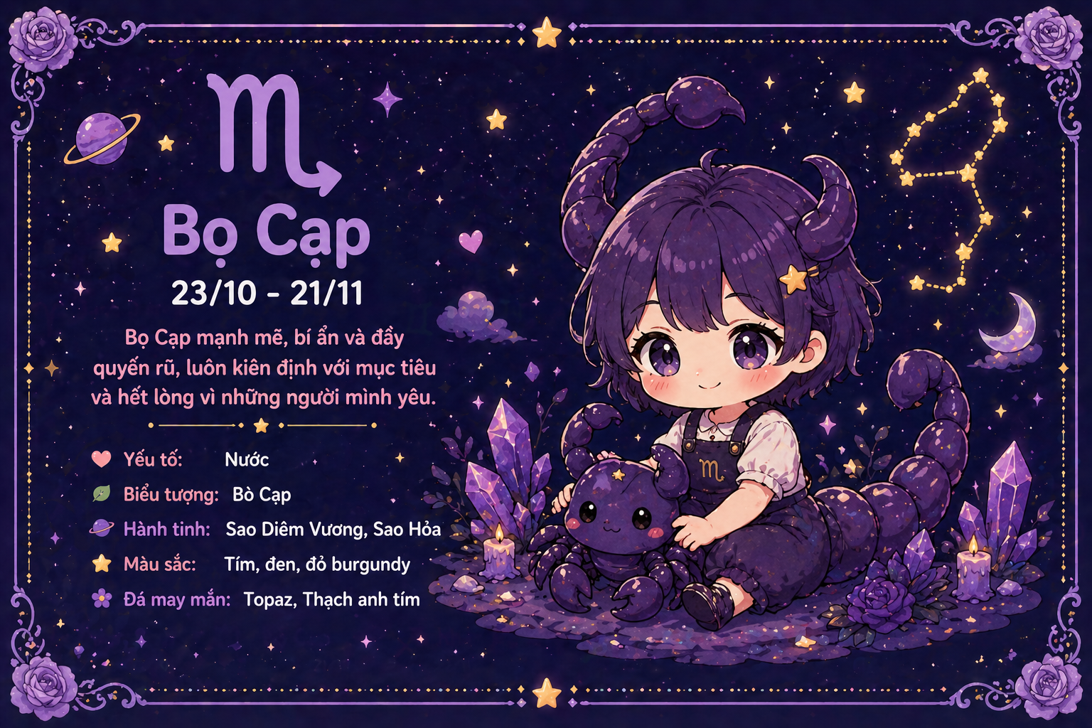 Hôm nay cung Bọ Cạp sẽ nhận được sự giúp đỡ từ quý nhân trên con đường phát triển sự nghiệp