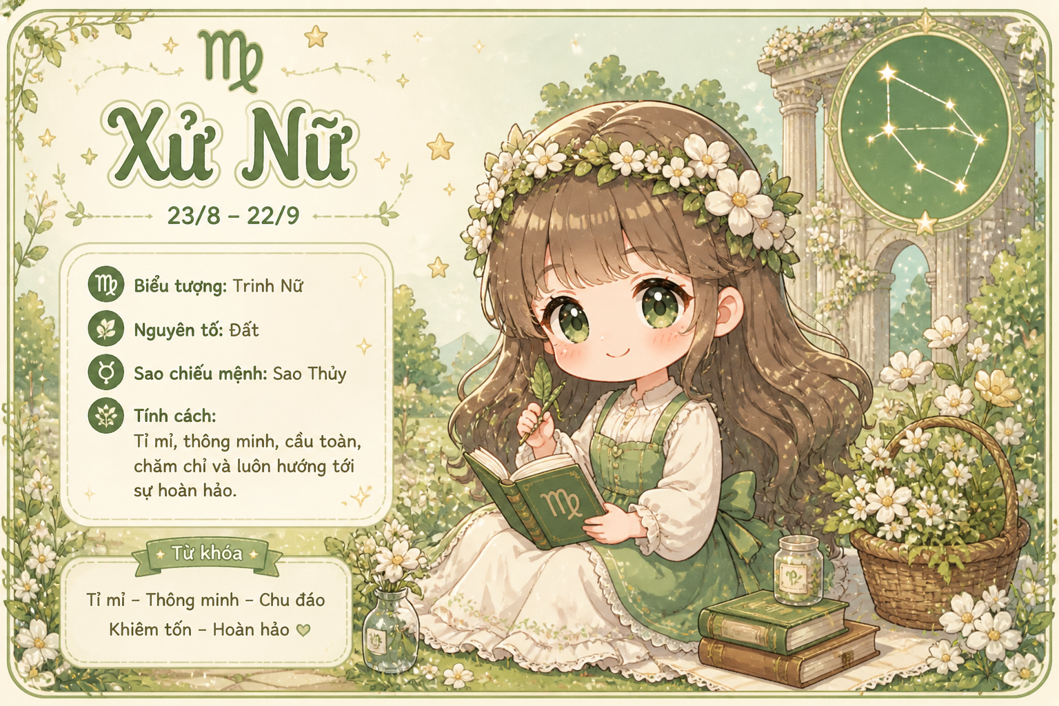 Tử vi hôm nay dự báo rằng cung Xử Nữ có cơ hội để gặp được vận may trong nhân duyên