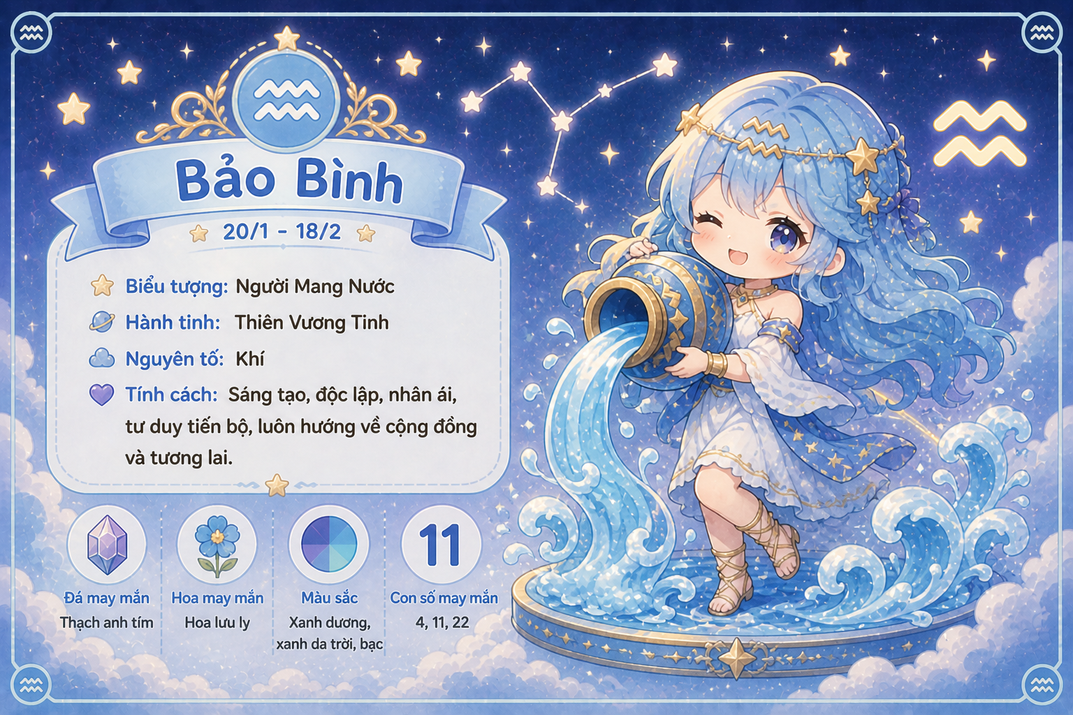 Ngày đầu tiên quay lại làm việc sau kỳ nghỉ lễ sẽ mang lại nhiều điều thuận lợi và kết quả tốt trong công việc cho cung Bảo Bình