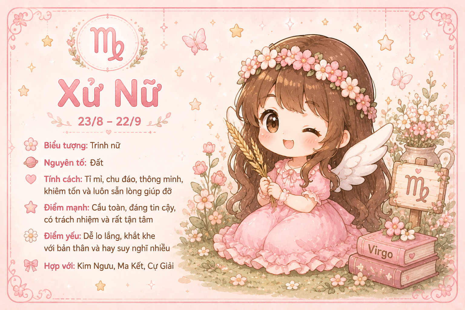Tử vi hôm nay cho rằng cung Xử Nữ sẽ có một ngày yên bình và ổn định, không có nhiều biến động
