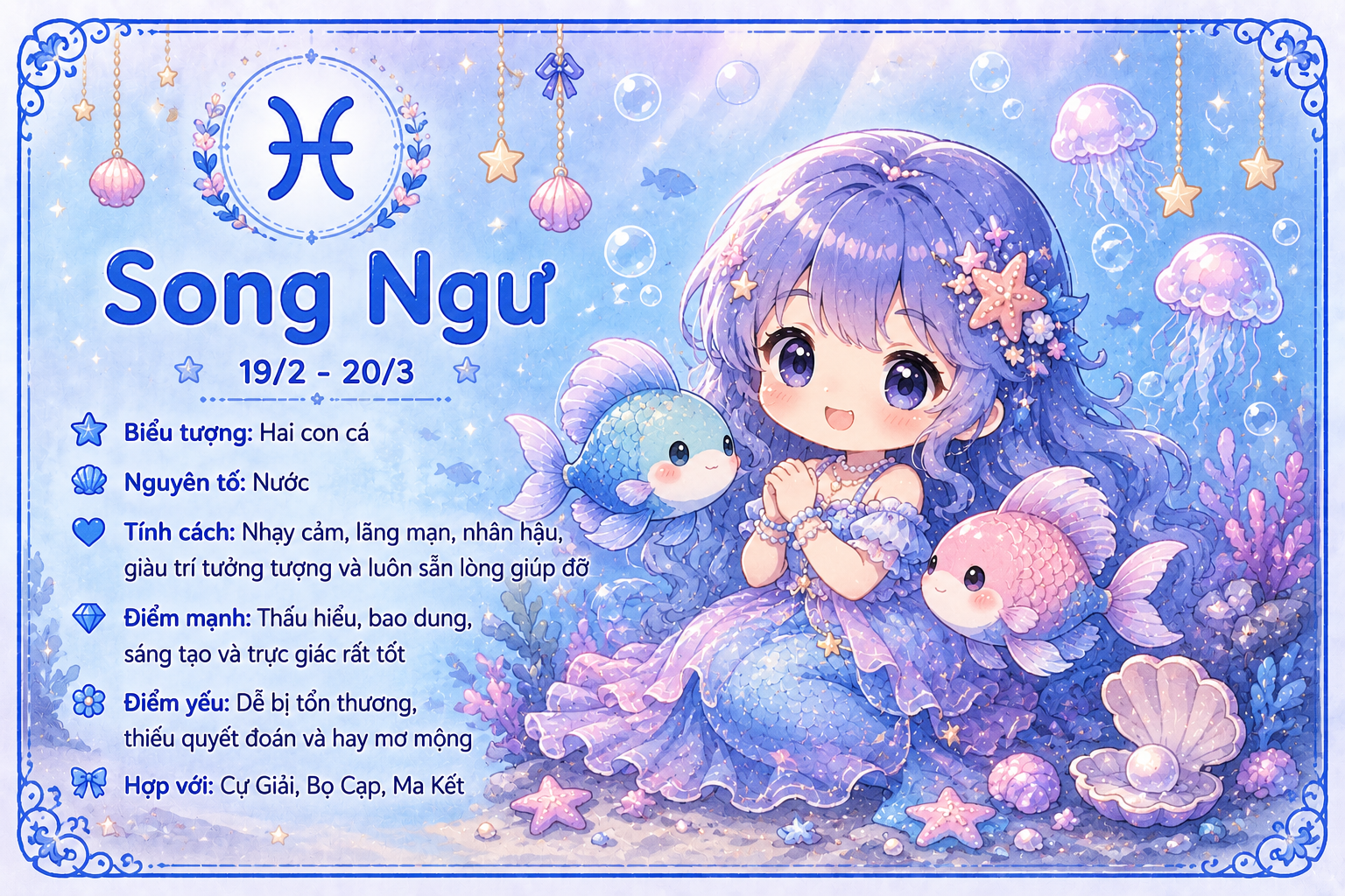 Hôm nay cung Song Ngư được quý nhân nâng đỡ nên con đường công danh có nhiều bước tiến đáng kể