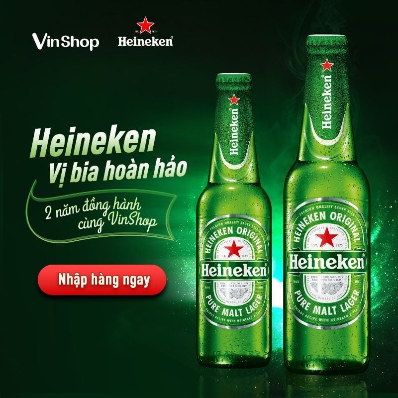 Giá các loại bia Heineken khi nhập tại ứng dụng VinShop rất hợp lý