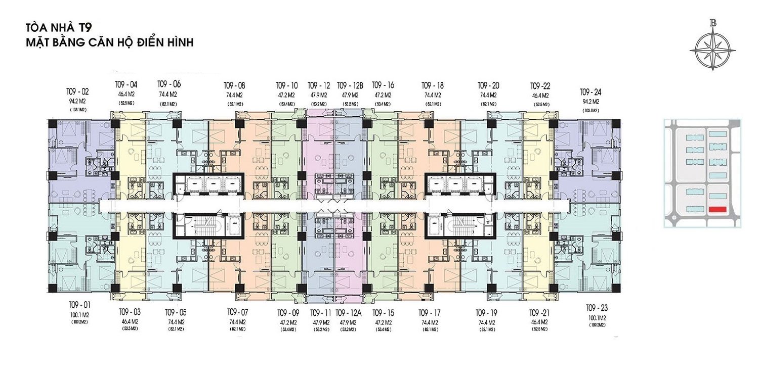 Mặt bằng tòa T9 Times City