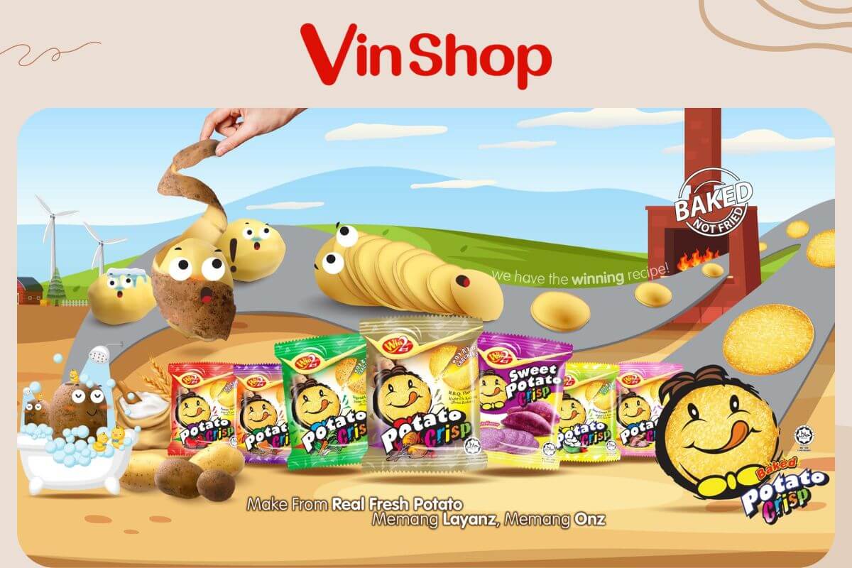 Hướng dẫn cách đặt bánh khoai tây Win Win trên app VinShop siêu đơn giản