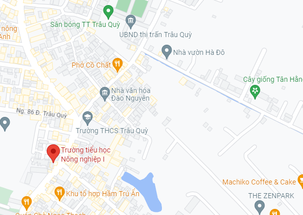 Vị trí của trường tiểu học Nông nghiệp tại Trâu Quỳ, Gia Lâm, Hà Nội
